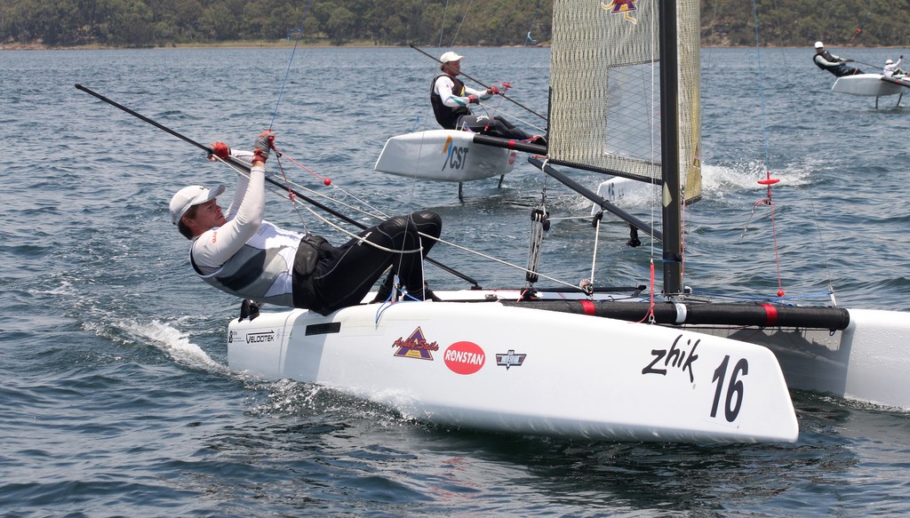 A Cat 2011 Day 2 Tom Slingsby leads Nathan Outteridge ©  SW